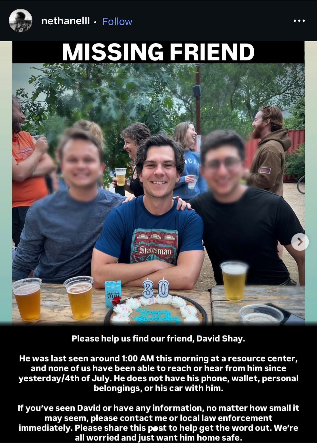 Missing Person Alert: Community Urged To Help Locate Missing Man, David Shay